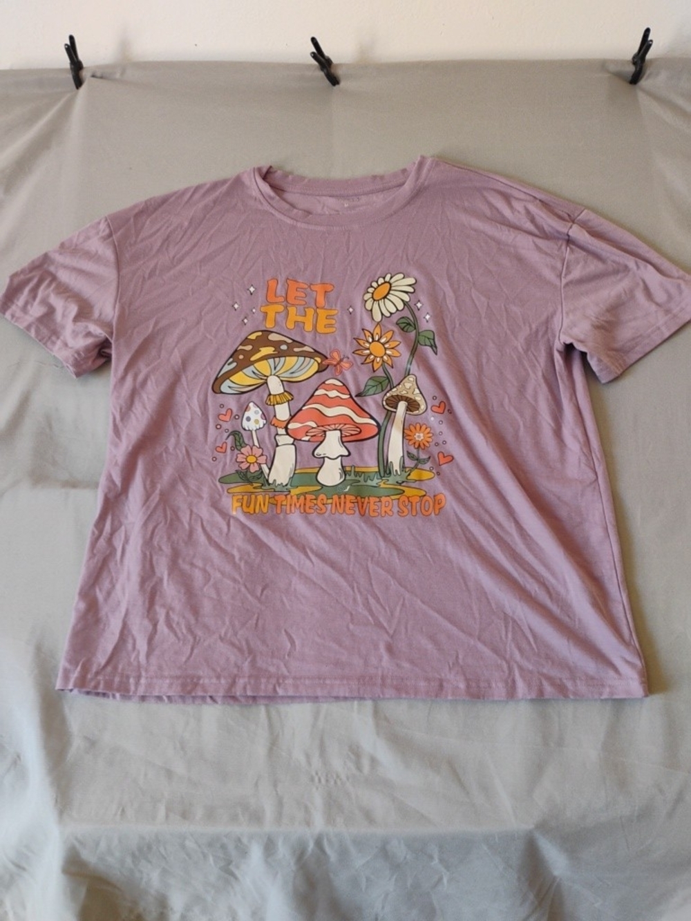 Lilac Woman's Graphic Tee - 'Let The Fun Times Never Stop'